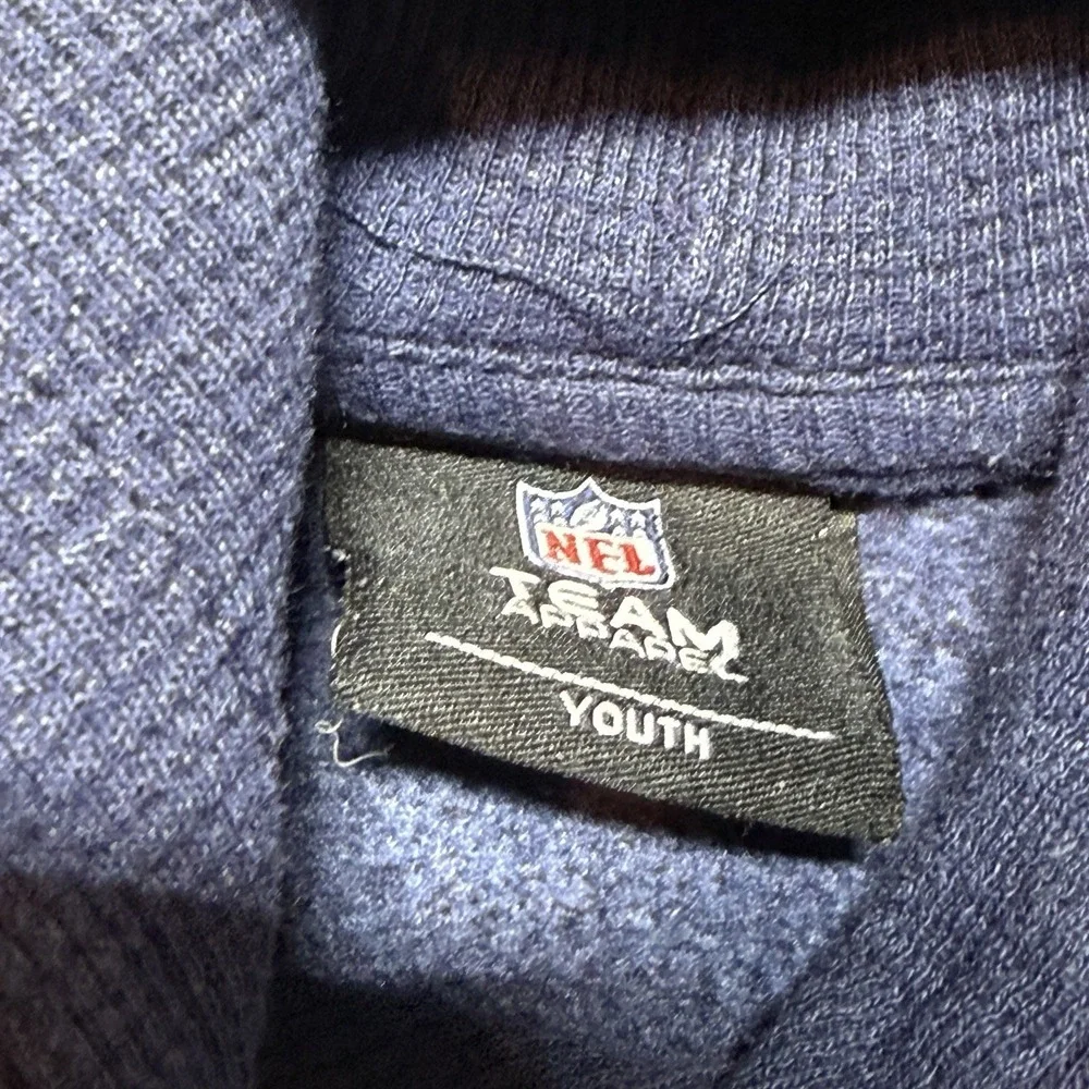 New England Patriots Youth XL 14 Hoodie Distressed Blue Faded Y2K NFL - Picture 6 of 10